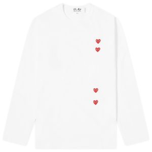 Comme des Garçons Play Long Sleeve 4 Heart T-Shirt