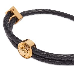Versace Medusa Band Leather Bracelet