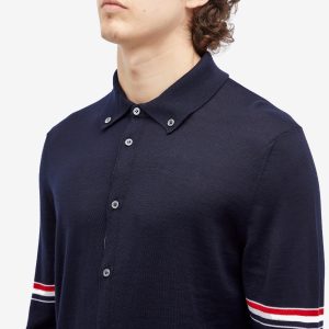 Thom Browne Long Sleeve Button Through Merino Polo