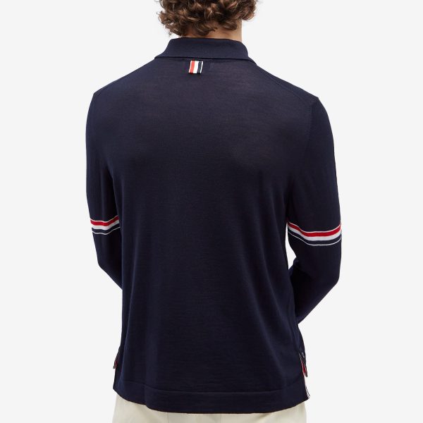 Thom Browne Long Sleeve Button Through Merino Polo