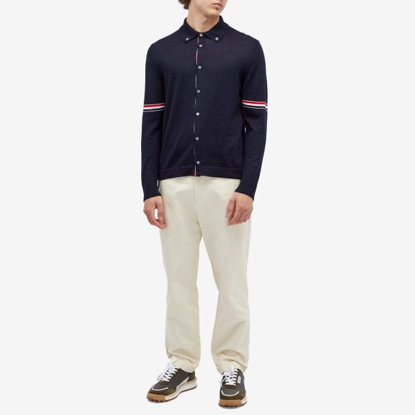 Thom Browne Long Sleeve Button Through Merino Polo