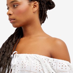 GANNI Light Broderie Anglaise Crop Top