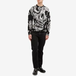 Alexander McQueen Waxed Floral Skull Jacquard Jumper