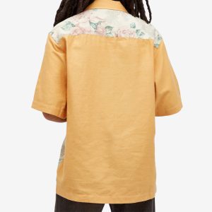 Marine Serre Upcycled Floral Linen Bowling Shirt