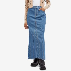 Marine Serre Moon Laser Denim Long Skirt