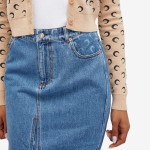 Marine Serre Moon Laser Denim Long Skirt