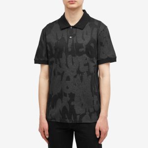 Alexander McQueen Jacquard Graffiti Logo Polo