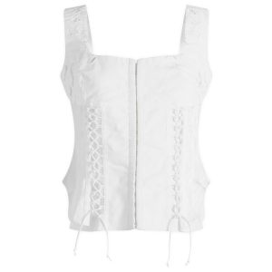 Marine Serre Regenerated Household Linen Corset Top