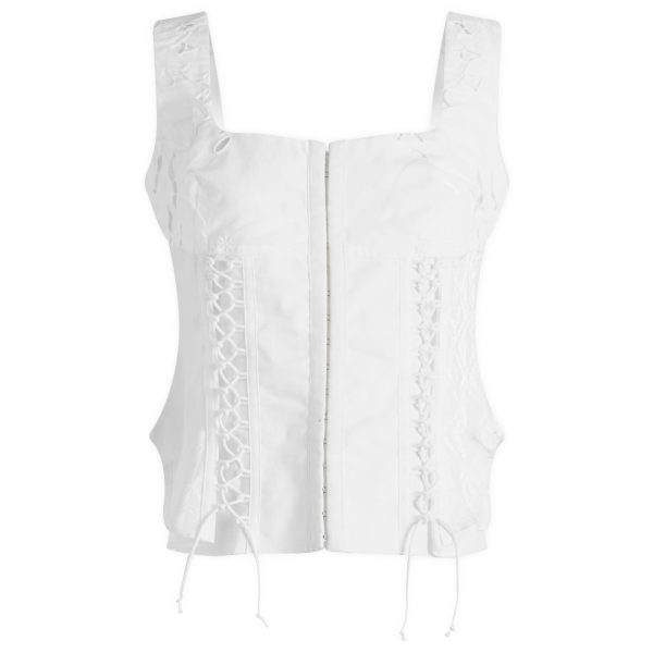 Marine Serre Regenerated Household Linen Corset Top