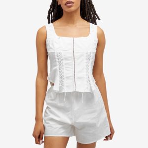 Marine Serre Regenerated Household Linen Corset Top