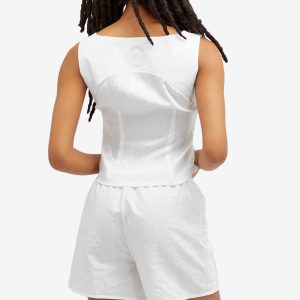 Marine Serre Regenerated Household Linen Corset Top