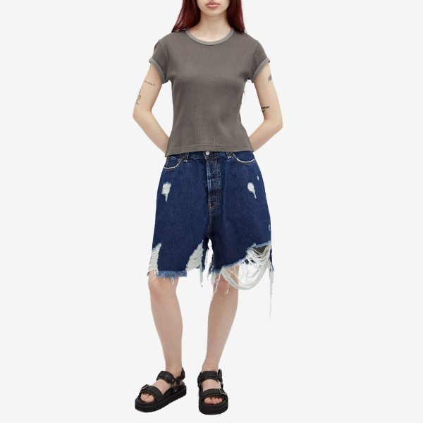 Acne Studios Shredded Denim Shorts