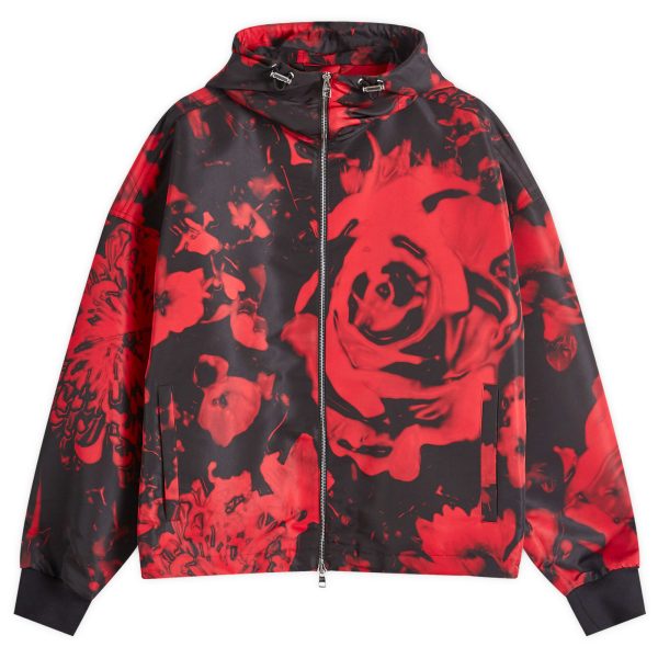 Alexander McQueen Waxed Floral Print Windbreaker