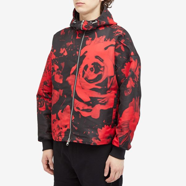 Alexander McQueen Waxed Floral Print Windbreaker