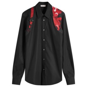 Alexander McQueen Waxed Floral Print Harness Shirt