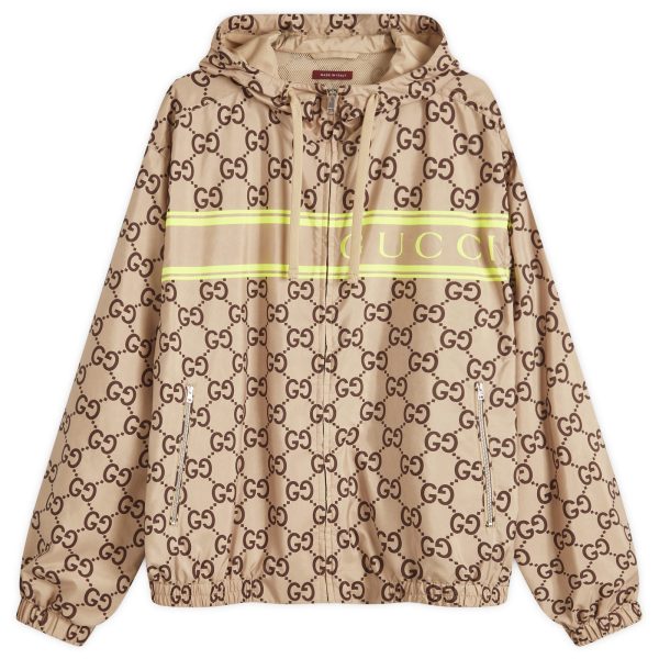 Gucci GG Monogram Logo Hooded Jacket