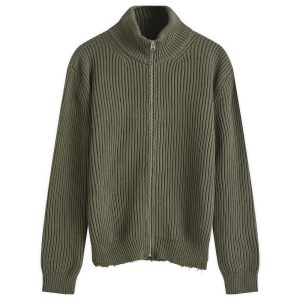 MM6 Maison Margiela Ribbed Zip Cardigan