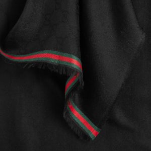 Gucci GG Jacquard Tape Trim Scarf