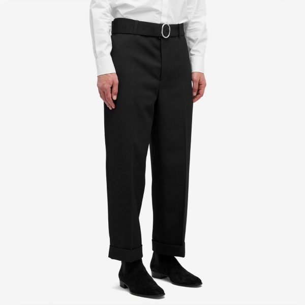 Jil Sander Belted Wool Gabardine Trousers