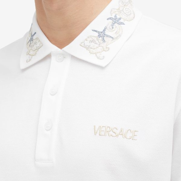 Versace Embroidered Polo Shirt