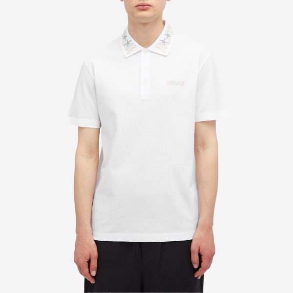 Versace Embroidered Polo Shirt