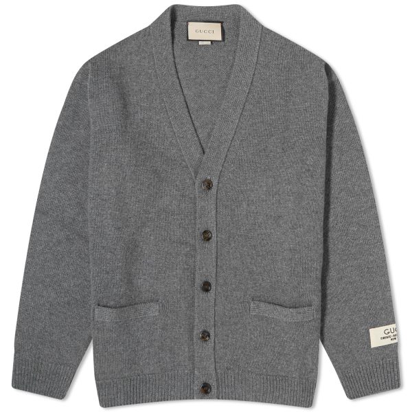 Gucci Cashmere Patch Logo Cardigan