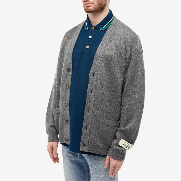 Gucci Cashmere Patch Logo Cardigan