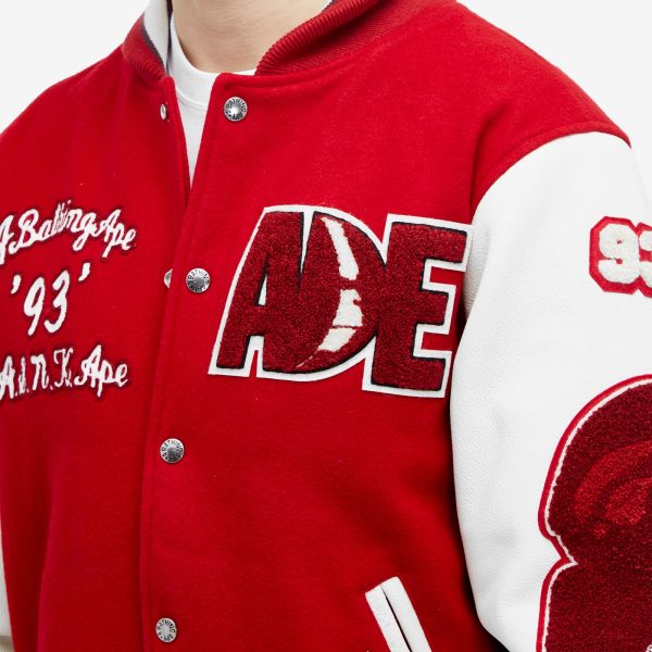 A Bathing Ape Bape Multi Motif Varsity Jacket