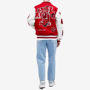 A Bathing Ape Bape Multi Motif Varsity Jacket