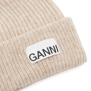 Ganni Light Structured Rib Knit Beanie