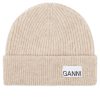 Ganni Light Structured Rib Knit Beanie