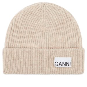 Ganni Light Structured Rib Knit Beanie