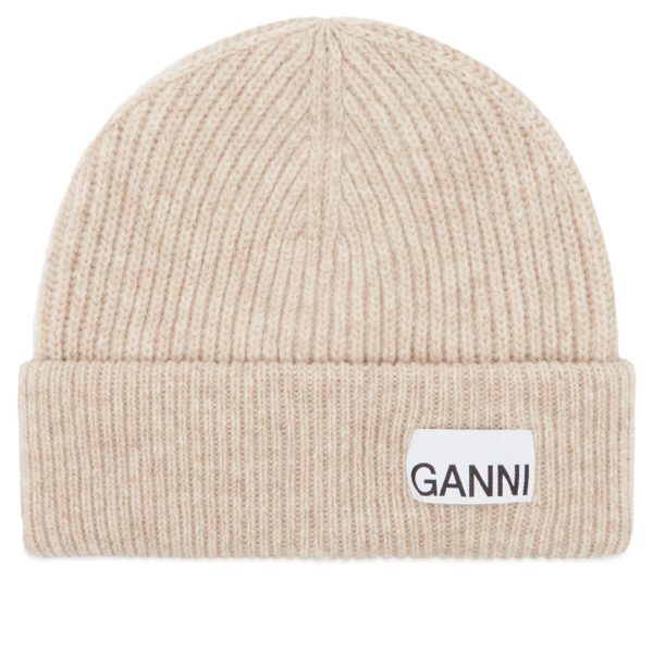 Ganni Light Structured Rib Knit Beanie