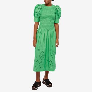 GANNI Broderie Anglaise Midi Dress