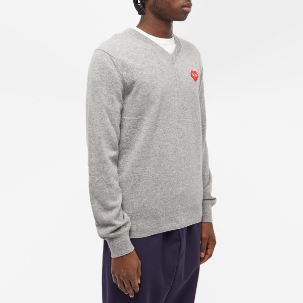 Comme des Garçons Play Invader Heart V-Neck Knit