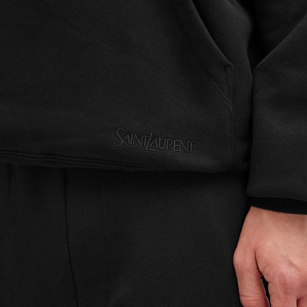 Saint Laurent Half Zip Logo Hoodie