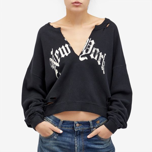 R13 New York Cropped Crewneck