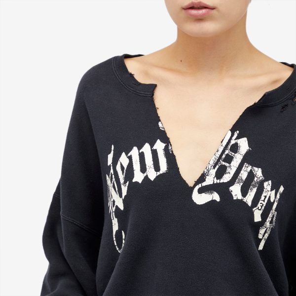 R13 New York Cropped Crewneck