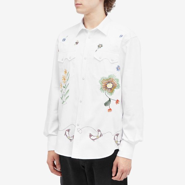 Palmes Floral Embroidered Western Shirt