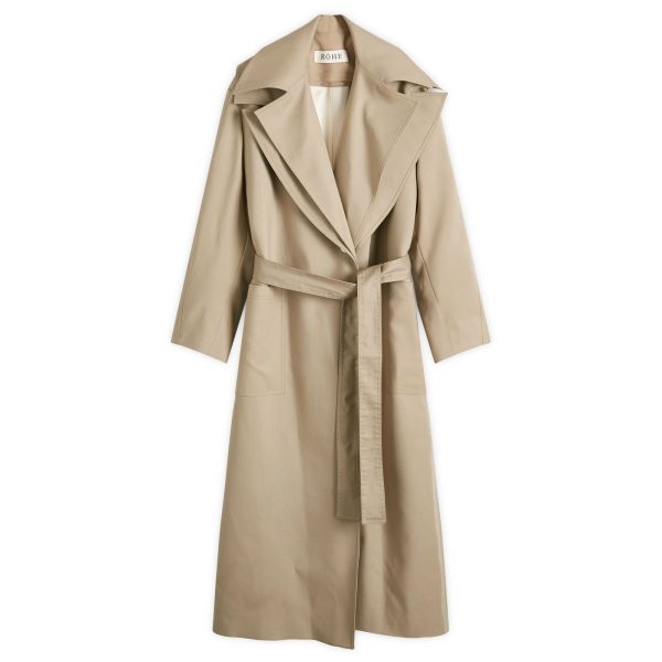 Róhe Belted trench coat with double collar