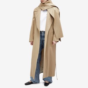 Róhe Belted trench coat with double collar