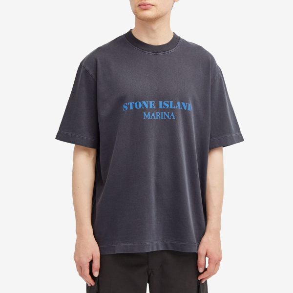 Stone Island Marina Old Effect Logo T-Shirt