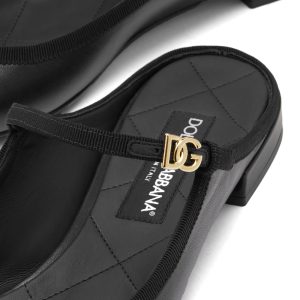 Dolce & Gabbana Leather Slip On Ballet Shoe