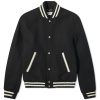 Saint Laurent Teddy Back Logo Varsity Jacket