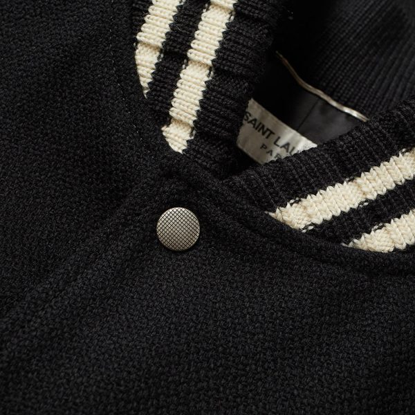 Saint Laurent Teddy Back Logo Varsity Jacket