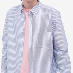 Portuguese Flannel Belavista Stripe Button Down Oxford Shirt