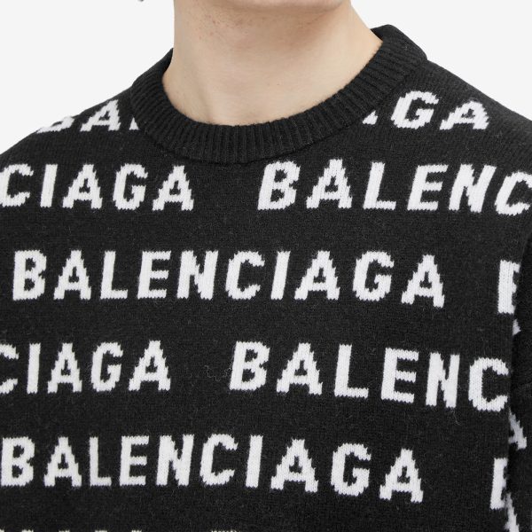 Balenciaga Repeat Logo Crew Knit