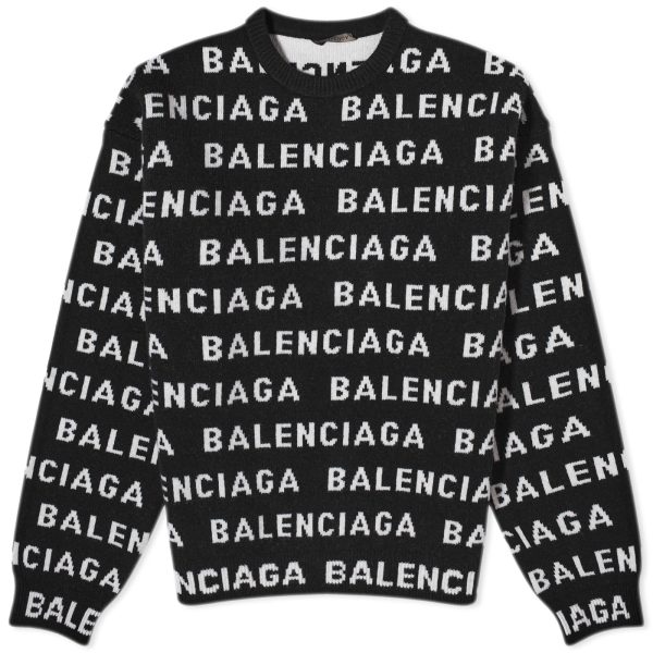 Balenciaga Repeat Logo Crew Knit