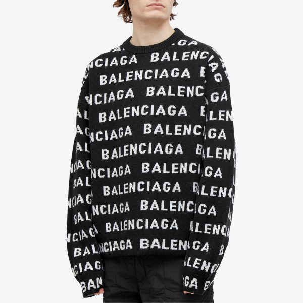 Balenciaga Repeat Logo Crew Knit