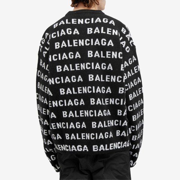 Balenciaga Repeat Logo Crew Knit